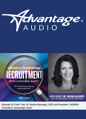 Graphic created to represent the podcast with WUI CEO, Rosina Racioppi on Revolutionizing Recruitment Part 2.